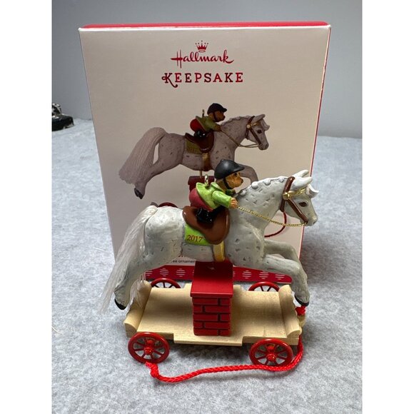 Hallmark Keepsake 2017 A Pony for Christmas Ornament Horse Rider on Wheels - Picture 1 of 7